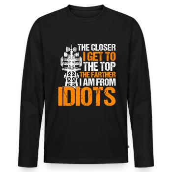 Industrial Climbers Tower Climbers Industrial Climbing - Men's Premium Organic Long Sleeve Shirt - black - Front - Nico (187cm)