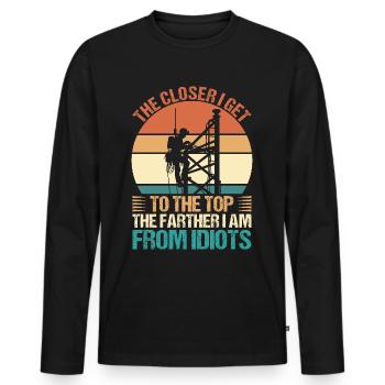 Industrial Climbers Tower Climbers Industrial Climbing - Men's Premium Organic Long Sleeve Shirt - black - Front - Nico (187cm)