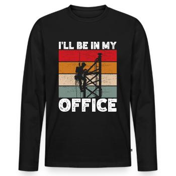 Industrial Climbers Tower Climbers Industrial Climbing - Men's Premium Organic Long Sleeve Shirt - black - Front - Nico (187cm)