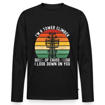 Industrial Climbers Tower Climbers Industrial Climbing - Men's Premium Organic Long Sleeve Shirt - black - Front - Nico (187cm)