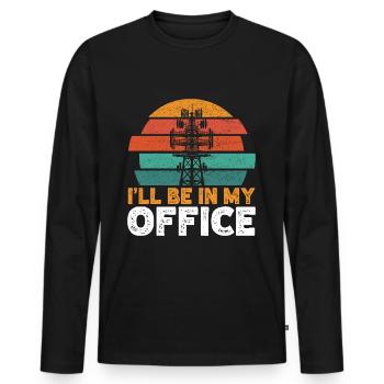 Industrial Climbers Tower Climbers Industrial Climbing - Men's Premium Organic Long Sleeve Shirt - black - Front - Nico (187cm)