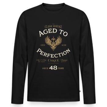Vieilli à la perfection 48 ans Cadeau d’anniversaire - T-shirt manches longues Premium bio Homme - noir - Devant - Nico (187cm)