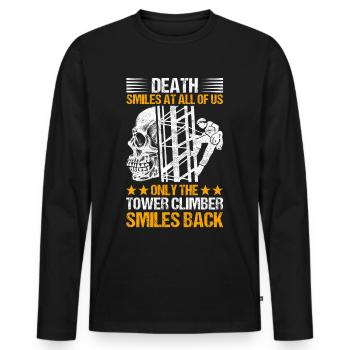 Industrial Climbers Tower Climbers Industrial Climbing - Men's Premium Organic Long Sleeve Shirt - black - Front - Nico (187cm)