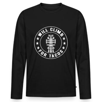 Industrial Climbers Tower Climbers Industrial Climbing - Men's Premium Organic Long Sleeve Shirt - black - Front - Nico (187cm)