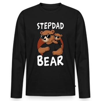 Stepdad Bear - Männer Premium Bio Langarmshirt - Schwarz - Vorne - Nico (187cm)