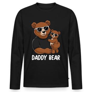 Daddy Bear - Männer Premium Bio Langarmshirt - Schwarz - Vorne - Nico (187cm)
