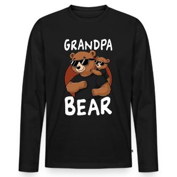 Grand-père Ours - T-shirt manches longues Premium bio Homme - noir - Devant - Nico (187cm)