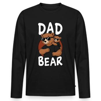 Dad Bear - Men's Premium Organic Long Sleeve Shirt - black - Front - Nico (187cm)