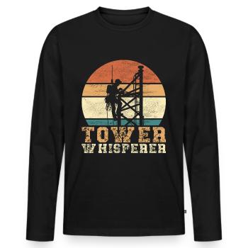 Industrial Climbers Tower Climbers Industrial Climbing - Men's Premium Organic Long Sleeve Shirt - black - Front - Nico (187cm)