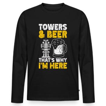 Industriekletterer Tower Climber Industrieklettern - Männer Premium Bio Langarmshirt - Schwarz - Vorne - Nico (187cm)