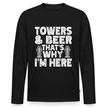 Industrial Climbers Tower Climbers Industrial Climbing - Men's Premium Organic Long Sleeve Shirt - black - Front - Nico (187cm)