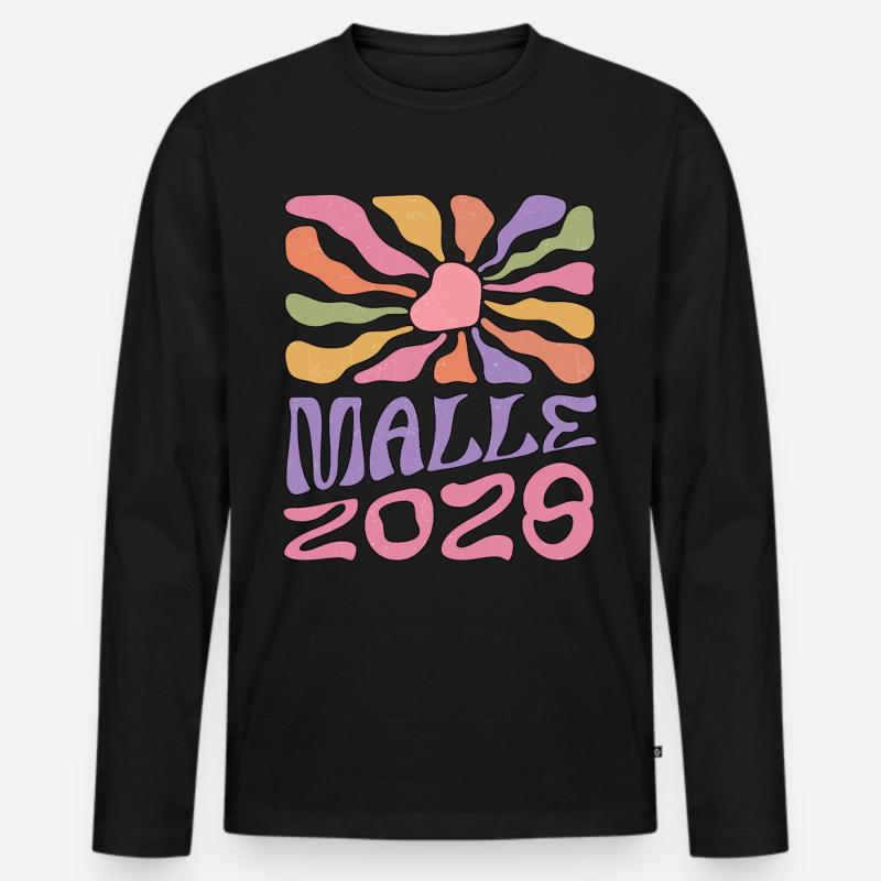 Malle 2028 - Männer Premium Bio Langarmshirt - Schwarz