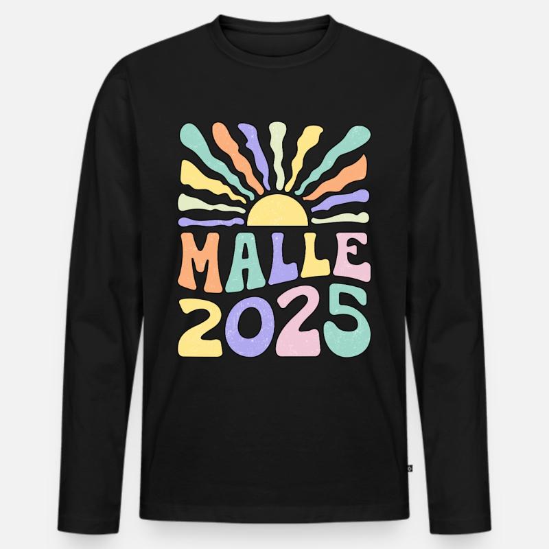 Malle 2025 - Männer Premium Bio Langarmshirt - Schwarz