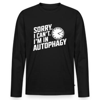 Intermittent fasting Intermittent fasting - Men's Premium Organic Long Sleeve Shirt - black - Front - Nico (187cm)