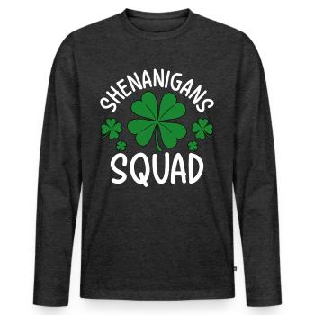 Shenanigans Squad - Men's Premium Organic Long Sleeve Shirt - heather anthracite - Front - Nico (187cm)