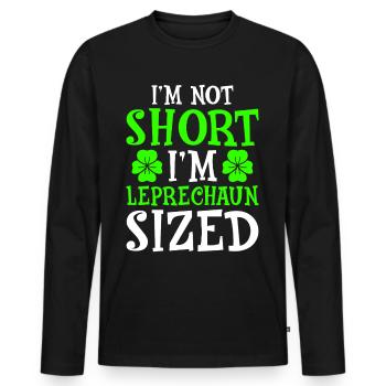I'm Not Short I'm Leprechaun Sized - Männer Premium Bio Langarmshirt - Schwarz - Vorne - Nico (187cm)