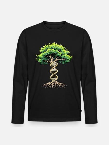 DNA Tree of Life - Men's Premium Organic Long Sleeve Shirt - black