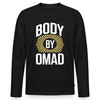 Intermittent fasting Intermittent fasting - Men's Premium Organic Long Sleeve Shirt - black - Front - Nico (187cm)
