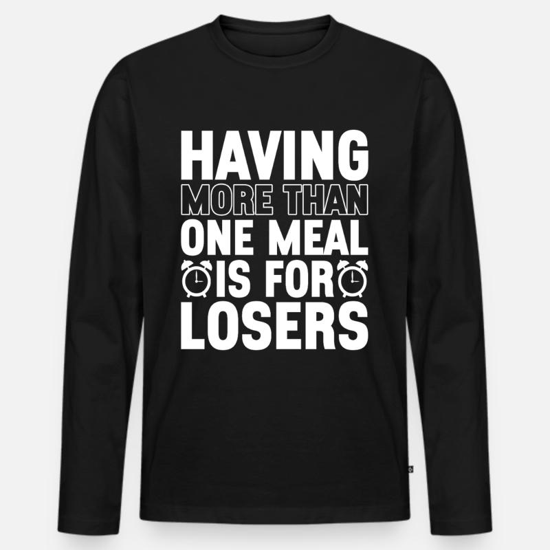 Intermittent fasting Intermittent fasting - Men's Premium Organic Long Sleeve Shirt - black