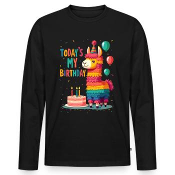 Birthday, Children's Birthday, Birthday Party - Men's Premium Organic Long Sleeve Shirt - black - Front - Nico (187cm)