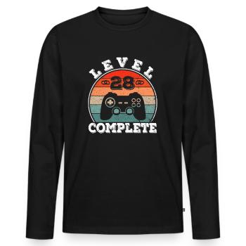 28e anniversaire de mariage 28 ans de mariage Marié Gamer - T-shirt manches longues Premium bio Homme - noir - Devant - Nico (187cm)