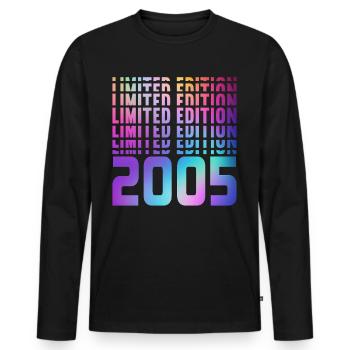 Limited Edition 2005 - Männer Premium Bio Langarmshirt - Schwarz - Vorne - Nico (187cm)