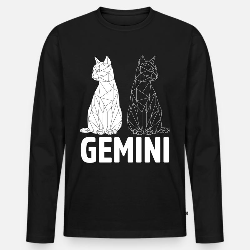 Gemini - Men's Premium Organic Long Sleeve Shirt - black