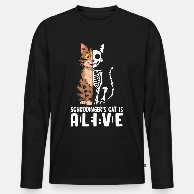 Schrödinger's Cat Dead and Alive - Men's Premium Organic Long Sleeve Shirt - black