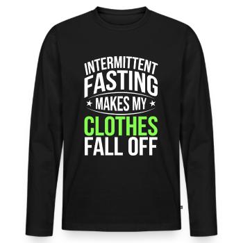 Intermittent fasting Intermittent fasting - Men's Premium Organic Long Sleeve Shirt - black - Front - Nico (187cm)