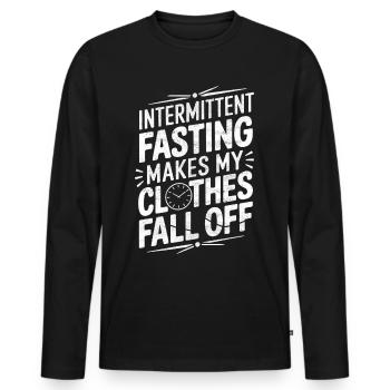 Intermittent fasting Intermittent fasting - Men's Premium Organic Long Sleeve Shirt - black - Front - Nico (187cm)