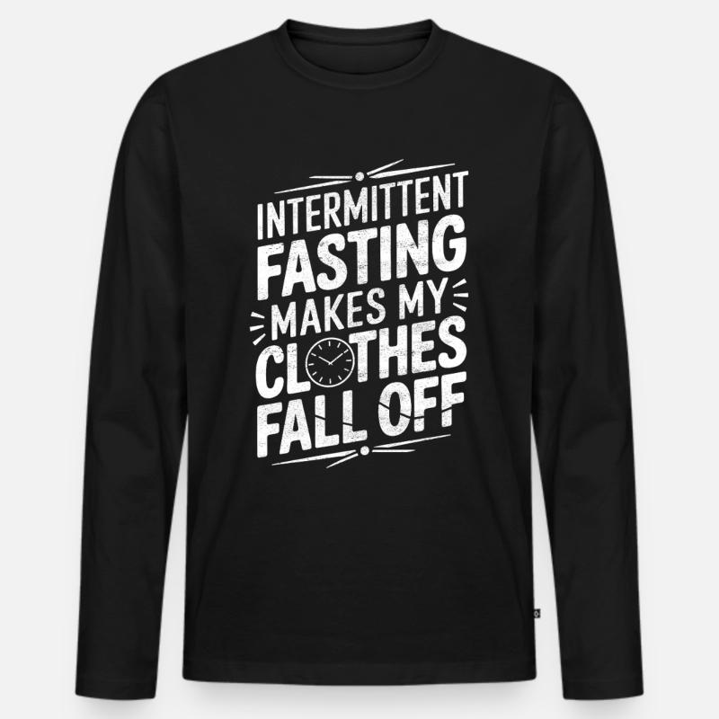 Intermittent fasting Intermittent fasting - Men's Premium Organic Long Sleeve Shirt - black