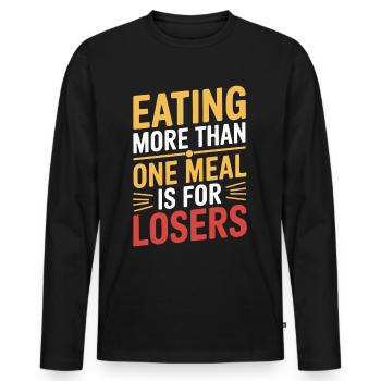 Intermittent fasting Intermittent fasting - Men's Premium Organic Long Sleeve Shirt - black - Front - Nico (187cm)