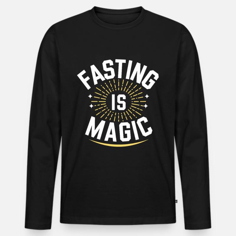 Intermittent fasting Intermittent fasting - Men's Premium Organic Long Sleeve Shirt - black