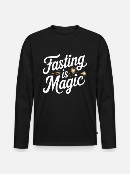 Intermittent fasting Intermittent fasting - Men's Premium Organic Long Sleeve Shirt - black