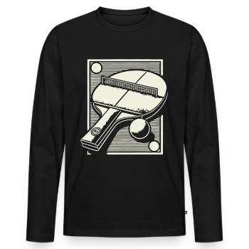 Tischtennisschläger Kunstvolle Darstellung - Männer Premium Bio Langarmshirt - Schwarz - Vorne - Nico (187cm)