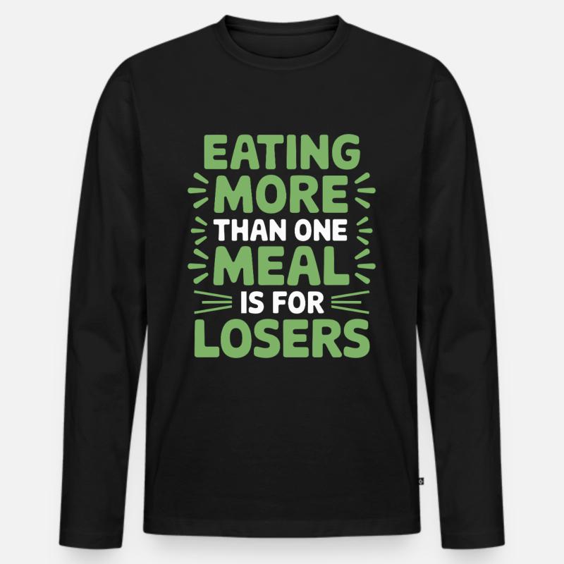 Intervallfasten Intermittierendes Fasten - Männer Premium Bio Langarmshirt - Schwarz
