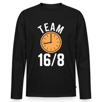 Intermittent fasting Intermittent fasting - Men's Premium Organic Long Sleeve Shirt - black - Front - Nico (187cm)