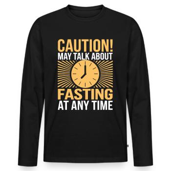 Intermittent fasting Intermittent fasting - Men's Premium Organic Long Sleeve Shirt - black - Front - Nico (187cm)