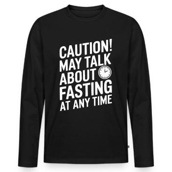 Intermittent fasting Intermittent fasting - Men's Premium Organic Long Sleeve Shirt - black - Front - Nico (187cm)