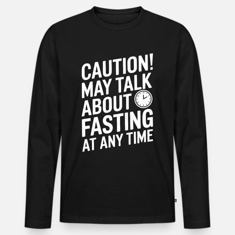 Intervallfasten Intermittierendes Fasten - Männer Premium Bio Langarmshirt - Schwarz