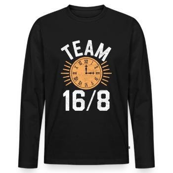 Intermittent fasting Intermittent fasting - Men's Premium Organic Long Sleeve Shirt - black - Front - Nico (187cm)
