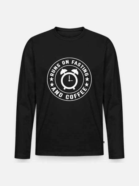 Intermittent fasting Intermittent fasting - Men's Premium Organic Long Sleeve Shirt - black