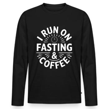 Intermittent fasting Intermittent fasting - Men's Premium Organic Long Sleeve Shirt - black - Front - Nico (187cm)