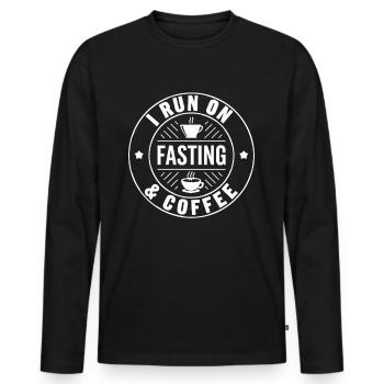 Intermittent fasting Intermittent fasting - Men's Premium Organic Long Sleeve Shirt - black - Front - Nico (187cm)