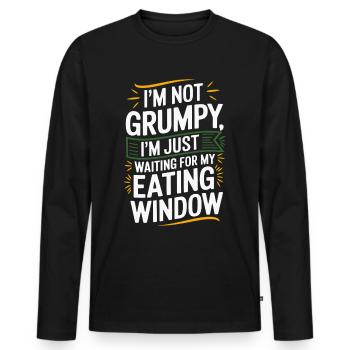 Intermittent fasting Intermittent fasting - Men's Premium Organic Long Sleeve Shirt - black - Front - Nico (187cm)