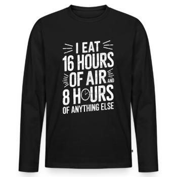 Intermittent fasting Intermittent fasting - Men's Premium Organic Long Sleeve Shirt - black - Front - Nico (187cm)