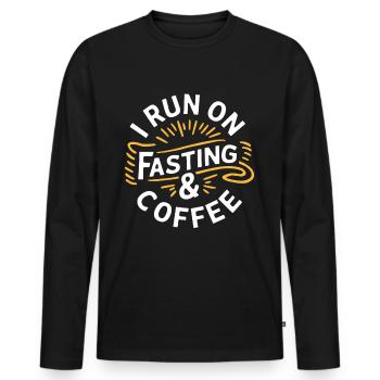 Intermittent fasting Intermittent fasting - Men's Premium Organic Long Sleeve Shirt - black - Front - Nico (187cm)