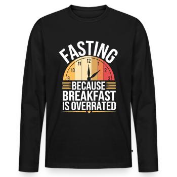 Intermittent fasting Intermittent fasting - Men's Premium Organic Long Sleeve Shirt - black - Front - Nico (187cm)