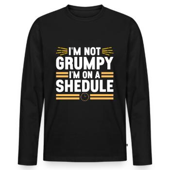 Intermittent fasting Intermittent fasting - Men's Premium Organic Long Sleeve Shirt - black - Front - Nico (187cm)