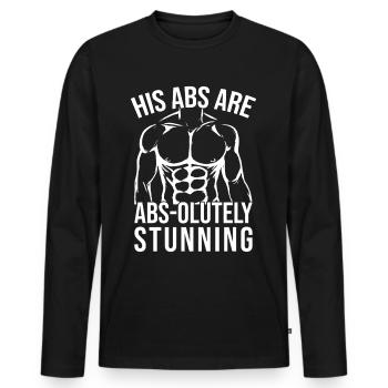 Gym Junkies His ABS ABS-Olutely Calisthenics - Männer Premium Bio Langarmshirt - Schwarz - Vorne - Nico (187cm)